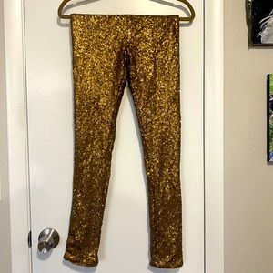 Gold sequin leggings
